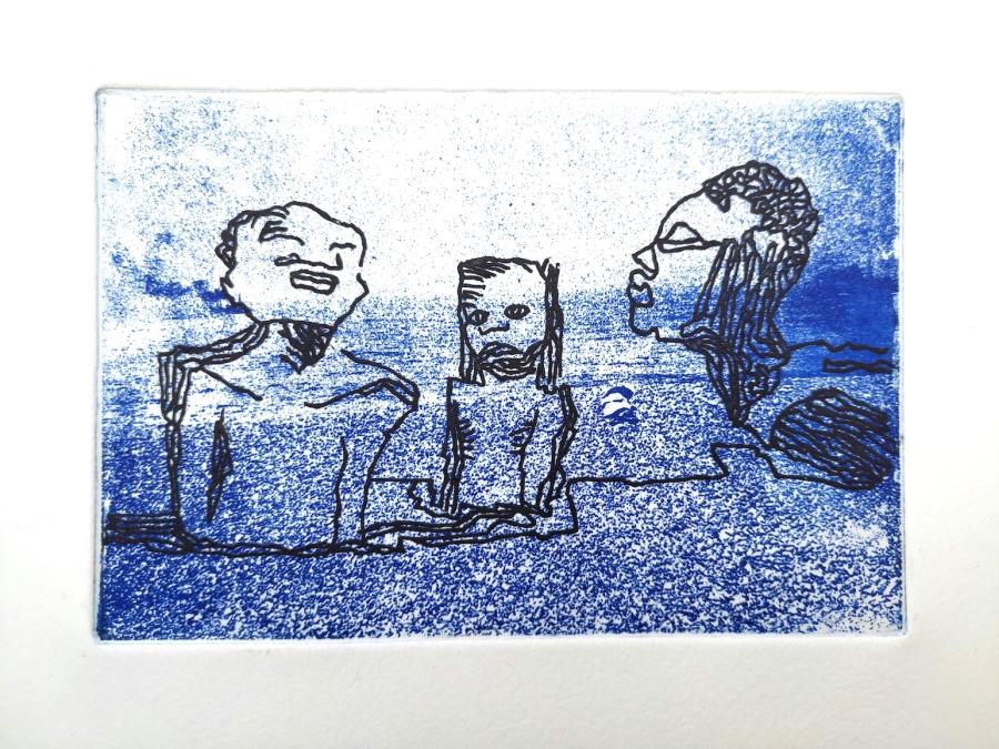 LES VOYAGEURS - HÉLIOGRAVURE / EAU FORTE