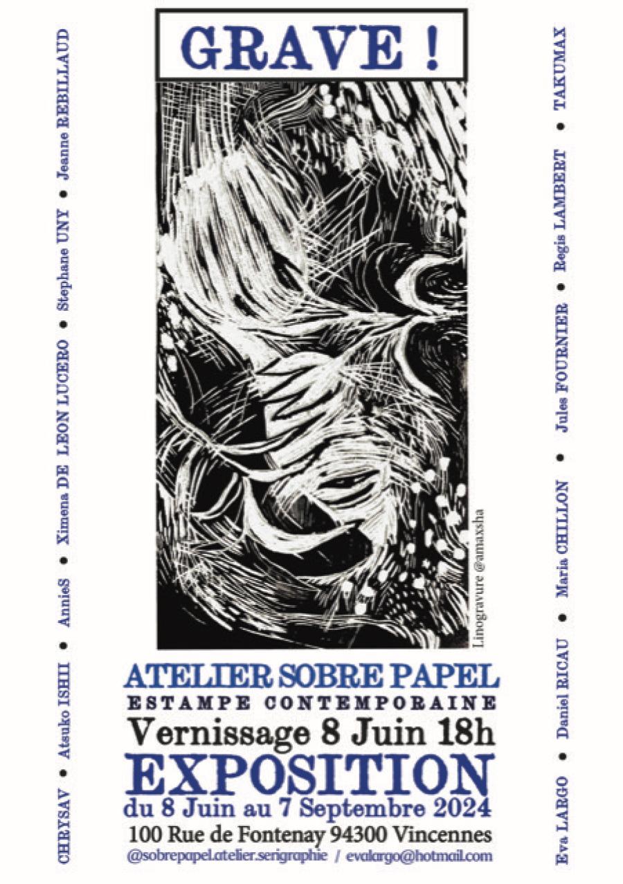 "Grave" exposition collective | Atelier SOBREPAPEL | Estampes contemporaines
