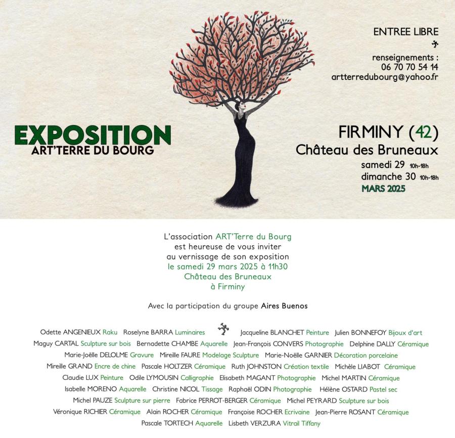 Exposition collective Art'Terre du Bourg - Château des Bruneaux Firminy (42)