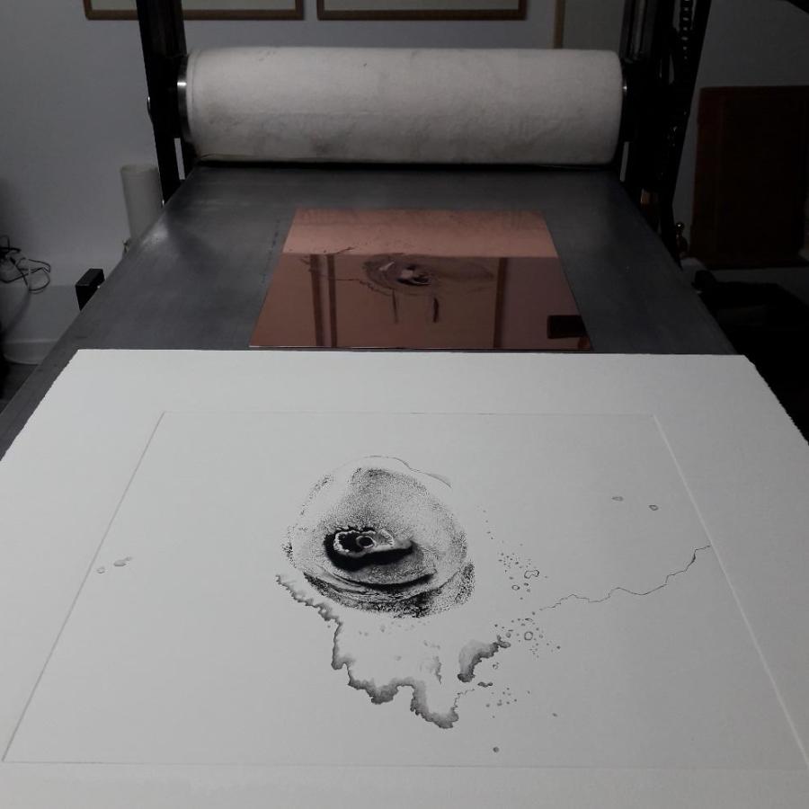 Tirage en cours de Catherine Gillet.