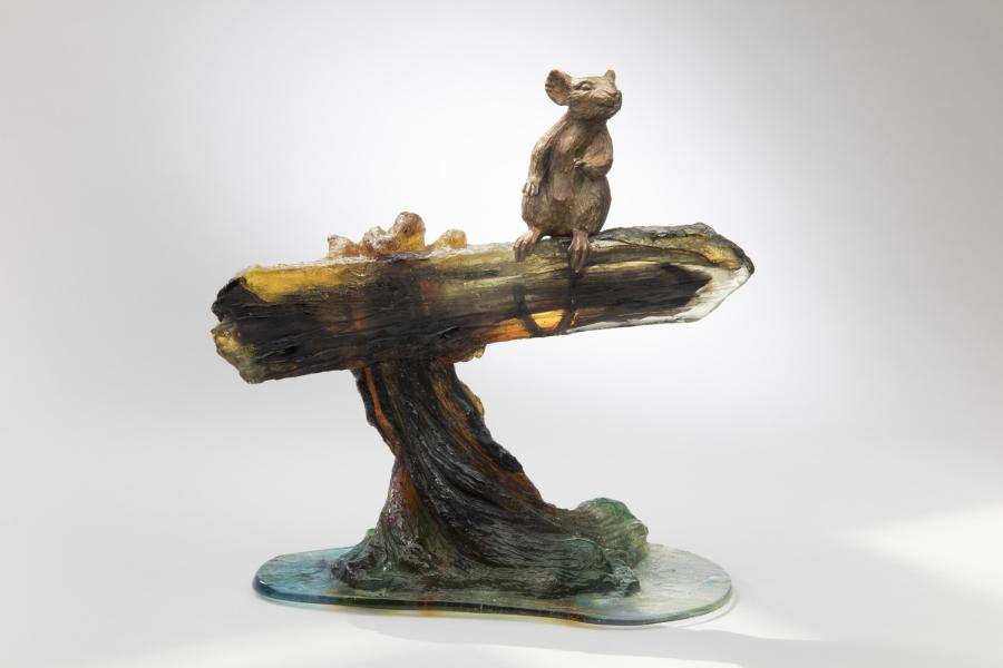 "Le sens de la vie" sculpture bronze cristal